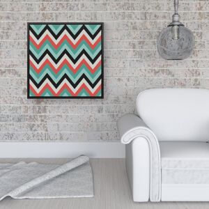 WRT Ltd Geometric Colored Chevron Pattern Framed Canvas - 16" x 16" - Black WRT Ltd Geometric Colored Chevron Pattern Framed Canvas - 16" x 16" - Black