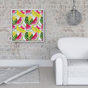 WRT Ltd Colourful Melon Pattern Framed Canvas - 16" x 16" - White WRT Ltd Colourful Melon Pattern Framed Canvas - 16" x 16" - White