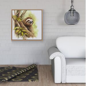 WRT Ltd Sloth Watercolour Framed Canvas - 40" x 40" - White WRT Ltd Sloth Watercolour Framed Canvas - 40" x 40" - White