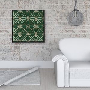 WRT Ltd Green Lattice Design Framed Canvas - 16" x 16" - Black WRT Ltd Green Lattice Design Framed Canvas - 16" x 16" - Black