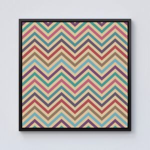 WRT Ltd Geometric Vintage Colored Chevron Pattern Framed Canvas - 10" x 10" - Black WRT Ltd Geometric Vintage Colored Chevron Pattern Framed Canvas - 10" x 10" - Black