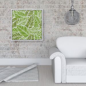 WRT Ltd Green Leaf Pattern Framed Canvas - 16" x 16" - White WRT Ltd Green Leaf Pattern Framed Canvas - 16" x 16" - White