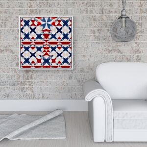 WRT Ltd American Flag Abstract Pattern Framed Canvas - 16" x 16" - White WRT Ltd American Flag Abstract Pattern Framed Canvas - 16" x 16" - White