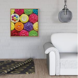 WRT Ltd Bright Colourful Cupcakes Framed Canvas - 40" x 40" - Pine WRT Ltd Bright Colourful Cupcakes Framed Canvas - 40" x 40" - Pine