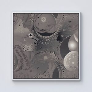 WRT Ltd Abstract Moon Shapes Framed Canvas - 10" x 10" - White WRT Ltd Abstract Moon Shapes Framed Canvas - 10" x 10" - White