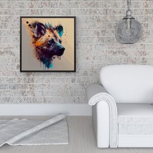 WRT Ltd Hyena Face Splashart Light Background Framed Canvas - 16" x 16" - Black WRT Ltd Hyena Face Splashart Light Background Framed Canvas - 16" x 16" - Black