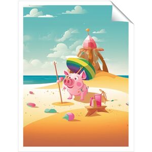 WRT Ltd Piglet On A Beach Holiday Art Prints - 8" x 10" - No frame WRT Ltd Piglet On A Beach Holiday Art Prints - 8" x 10" - No frame