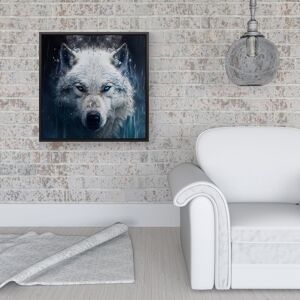 WRT Ltd White Wolf Face Splashart Framed Canvas - 16" x 16" - Black WRT Ltd White Wolf Face Splashart Framed Canvas - 16" x 16" - Black