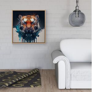 WRT Ltd Tiger Face Splashart Framed Canvas - 30" x 30" - White WRT Ltd Tiger Face Splashart Framed Canvas - 30" x 30" - White