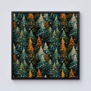 WRT Ltd Impasto Style Christmas Trees Framed Canvas - 10" x 10" - Black WRT Ltd Impasto Style Christmas Trees Framed Canvas - 10" x 10" - Black