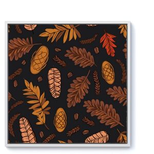 WRT Ltd Autumn Leaves And Pinecones Framed Canvas - 10" x 10" - White WRT Ltd Autumn Leaves And Pinecones Framed Canvas - 10" x 10" - White
