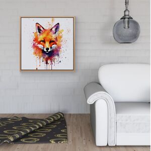WRT Ltd Watercolour Splashart Fox Face Framed Canvas - 30" x 30" - Black WRT Ltd Watercolour Splashart Fox Face Framed Canvas - 30" x 30" - Black