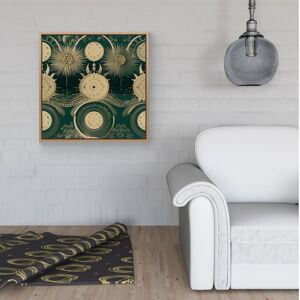 WRT Ltd Green Moon and Sun Abstract Pattern Framed Canvas - 30" x 30" - Pine WRT Ltd Green Moon and Sun Abstract Pattern Framed Canvas - 30" x 30" - Pine