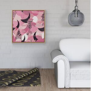 WRT Ltd Abstract Pink Moon Pattern Framed Canvas - 40" x 40" - White WRT Ltd Abstract Pink Moon Pattern Framed Canvas - 40" x 40" - White