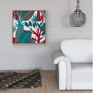 WRT Ltd Jungle Exotic Summer Tropical Leaves Framed Canvas - 30" x 30" - Pine WRT Ltd Jungle Exotic Summer Tropical Leaves Framed Canvas - 30" x 30" - Pine