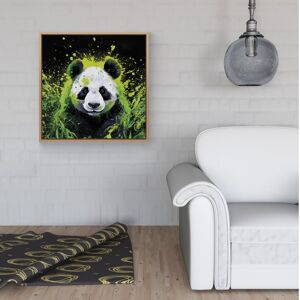 WRT Ltd Green Splashart Panda Face Framed Canvas - 30" x 30" - Black WRT Ltd Green Splashart Panda Face Framed Canvas - 30" x 30" - Black