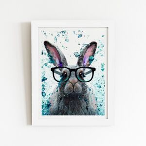 WRT Ltd Rabbit Splashart Art Prints - 20" x 30" - White frame WRT Ltd Rabbit Splashart Art Prints - 20" x 30" - White frame