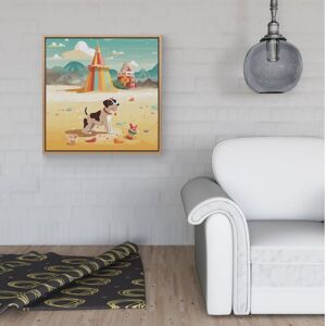 WRT Ltd Doggy On A Beach Holiday Framed Canvas - 40" x 40" - Black WRT Ltd Doggy On A Beach Holiday Framed Canvas - 40" x 40" - Black