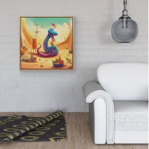 WRT Ltd Snake On A Beach Holiday Framed Canvas - 30" x 30" - White WRT Ltd Snake On A Beach Holiday Framed Canvas - 30" x 30" - White