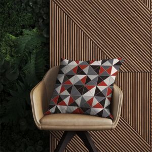 WRT Ltd Grey Red Triangle Geometric Outdoor Cushion - 60cm x 60cm WRT Ltd Grey Red Triangle Geometric Outdoor Cushion - 60cm x 60cm