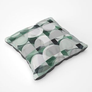 WRT Ltd Geometric Grey Green Floor Cushion WRT Ltd Geometric Grey Green Floor Cushion