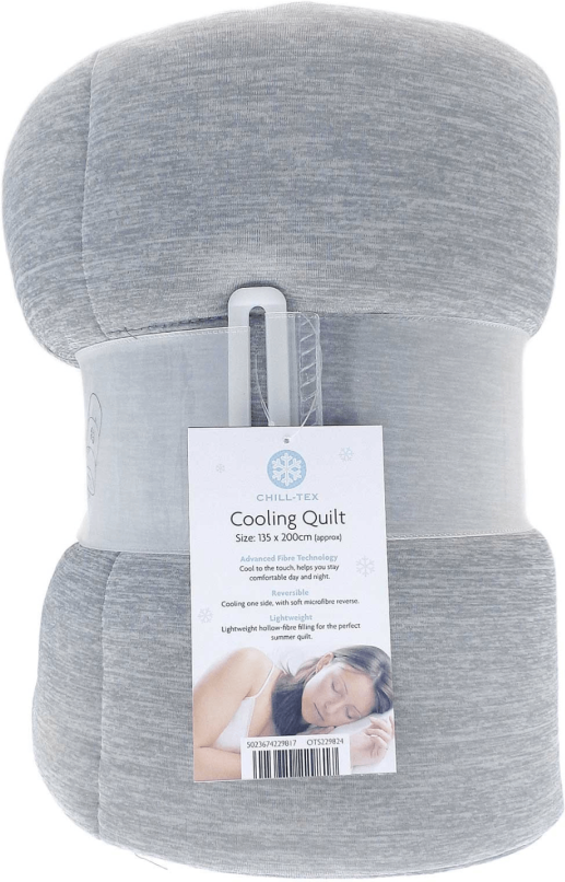 XS-Stock.com Ltd Chill-Tex Grey Reversible Cooling Quilt Lightweight Blanket