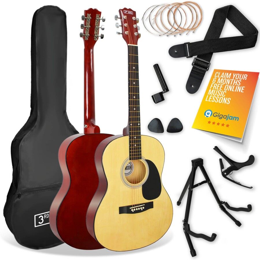 NORMANS (BURTON UPON TRENT) LIMITED 3rd Avenue Full Size Acoustic Guitar Premium Pack - Natural
