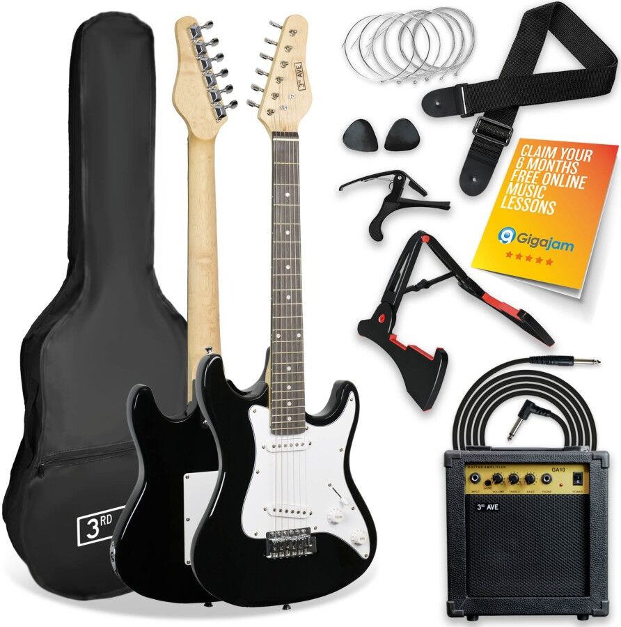 NORMANS (BURTON UPON TRENT) LIMITED 3rd Avenue 3/4 Size Electric Guitar Pack - Black