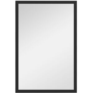 MHSTAR UK LTD HOMCOM Decorative Rectangular Wall Mirror, 60 x 40 cm Wall-Mounted Bathroom Mirror for Living Room, Bedroom, Hallway, Black