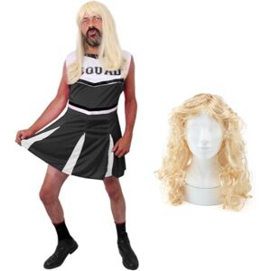 I Love Fancy Dress Black Cheerleader Stag Costume - Medium