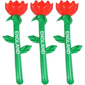 I Love Fancy Dress Red Inflatable England Rose Flower Six Nations Rugby - Pack of 3