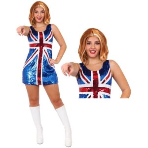 I Love Fancy Dress Sequin Union Jack Dress & Ginger Wig Set - 2XL