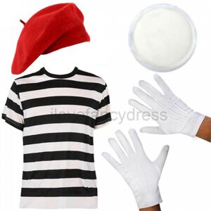 I Love Fancy Dress Adult French Mime Costume - Red - XL