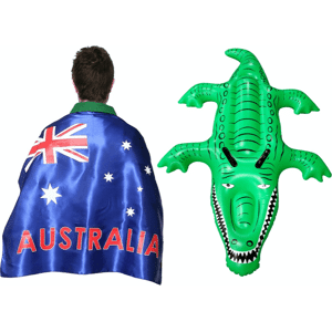 I Love Fancy Dress Australia Wearable Flag & Inflatable Crocodile