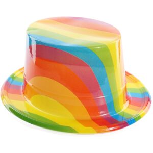 I Love Fancy Dress Adults Rainbow Top Hat – Pride Celebration Accessory for Parades & Summer Events - Pack of 6