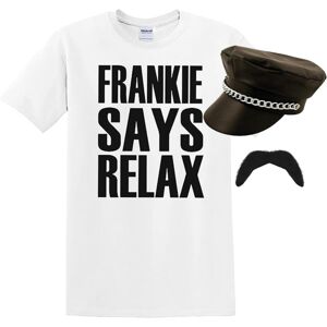 I Love Fancy Dress 80s Pop Star Costume – Tee, Hat & Tash - Small