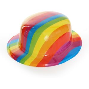 I Love Fancy Dress Rainbow Plastic Bowler Hat - Pack of 36