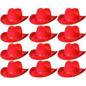 I Love Fancy Dress Red Star Studded Cowboy Hat - Pack of 12 I Love Fancy Dress Red Star Studded Cowboy Hat - Pack of 12