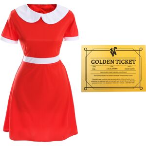 I Love Fancy Dress Ladies Veruca Salt Costume – Classic Look - Medium - Dress & Ticket I Love Fancy Dress Ladies Veruca Salt Costume – Classic Look - Medium - Dress & Ticket