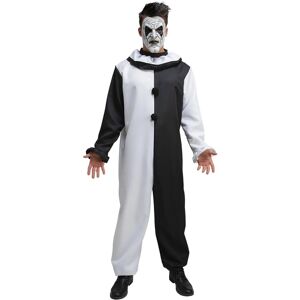 XS-Stock.com Ltd Mens Black & White Clown Jumpsuit With Mask Halloween Fancy Dress - One Size XS-Stock.com Ltd Mens Black & White Clown Jumpsuit With Mask Halloween Fancy Dress - One Size