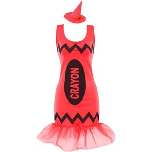 I Love Fancy Dress Ladies Red Crayon Dress - Medium I Love Fancy Dress Ladies Red Crayon Dress - Medium