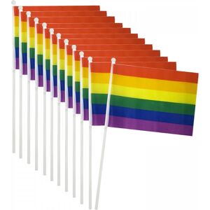 SPARKLES PARTYWARE Rainbow Pride Polyester Hand Waving Flags Pack 12 SPARKLES PARTYWARE Rainbow Pride Polyester Hand Waving Flags Pack 12