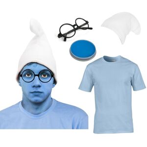 I Love Fancy Dress White Gnome Hat, Blue Face Paint Glasses & T-Shirt - S I Love Fancy Dress White Gnome Hat, Blue Face Paint Glasses & T-Shirt - S
