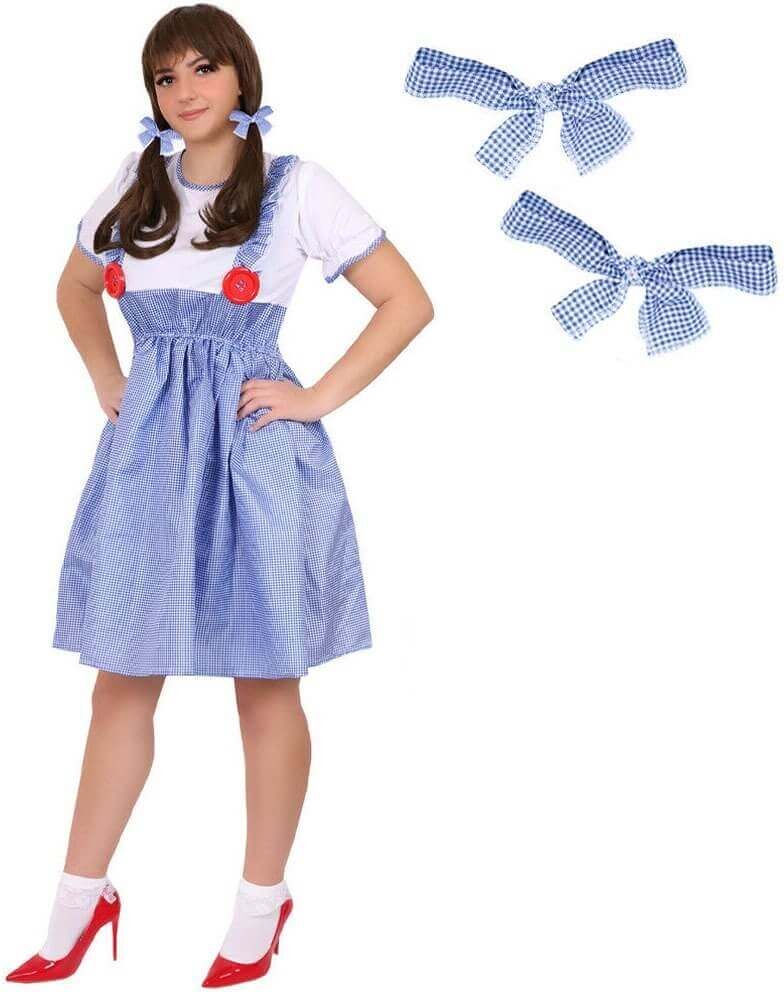 I Love Fancy Dress Adult Dorothy Kansas Girl Costume - 2XL - Costume, Basket and Dog