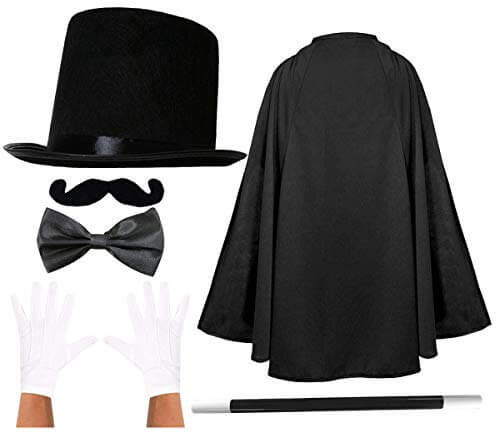 I Love Fancy Dress Adults Magician Fancy Dress Costume Kit 6 Piece Set