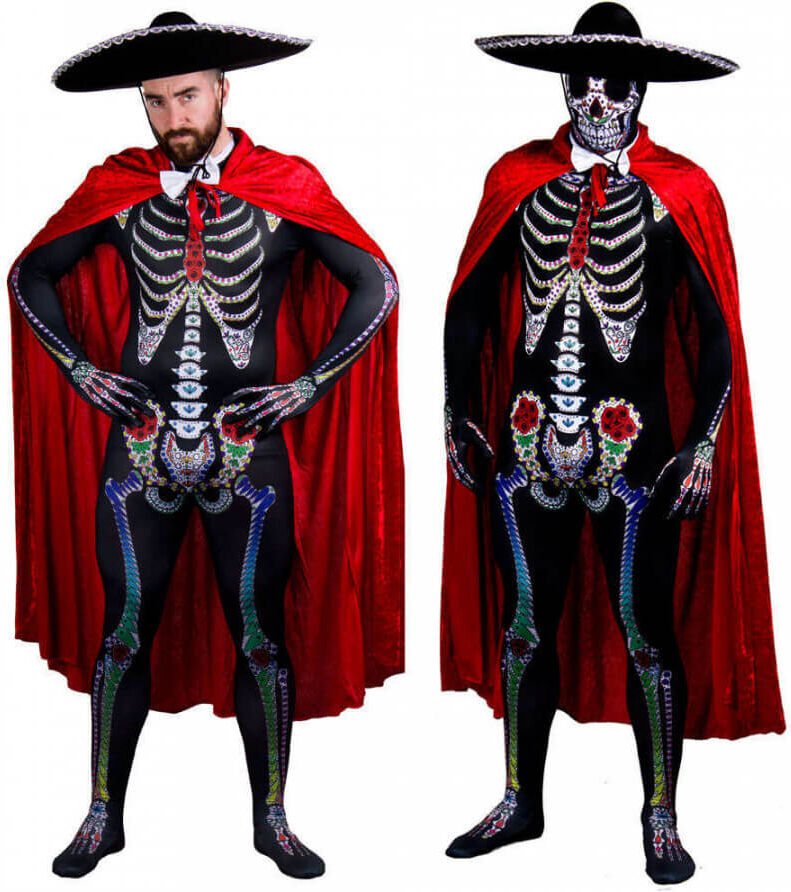 I Love Fancy Dress Day of the Dead Sugar Skeleton Costume - Small