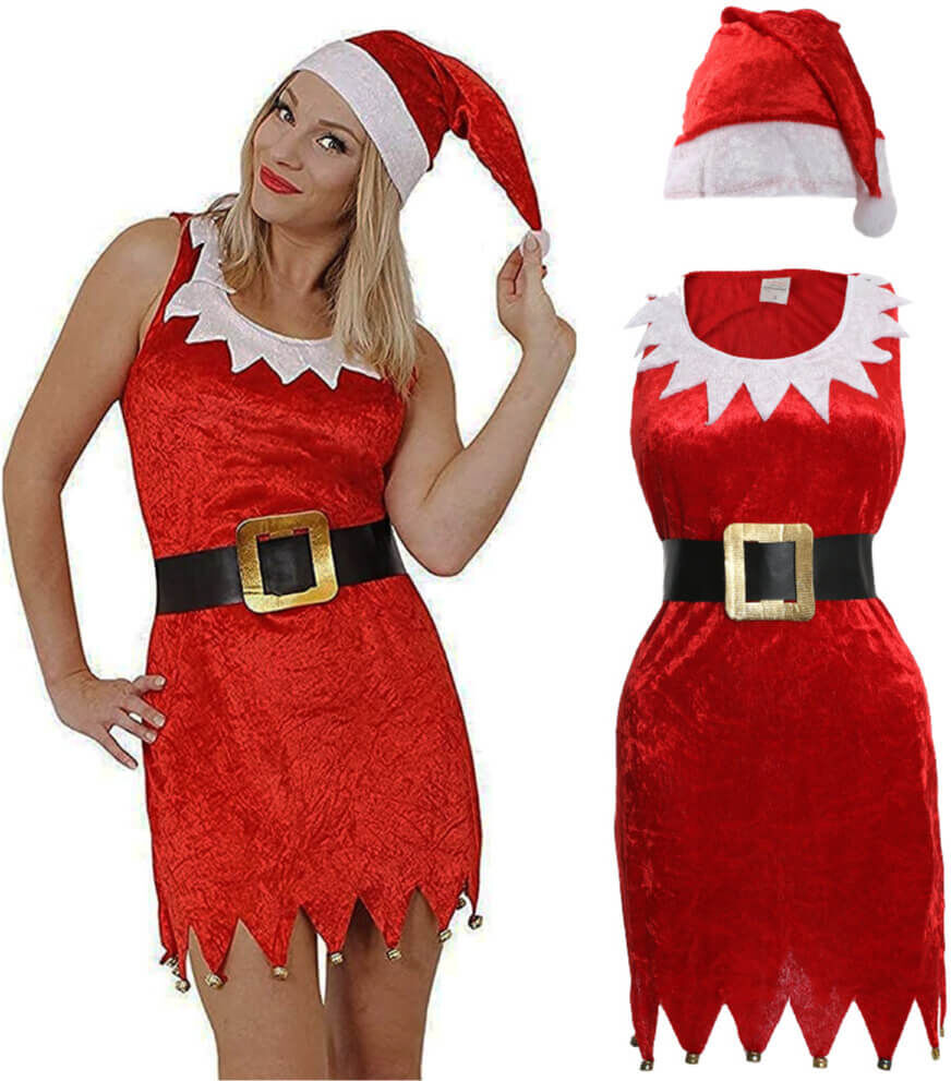 I Love Fancy Dress Ladies Red Sexy Santa Costume - Medium