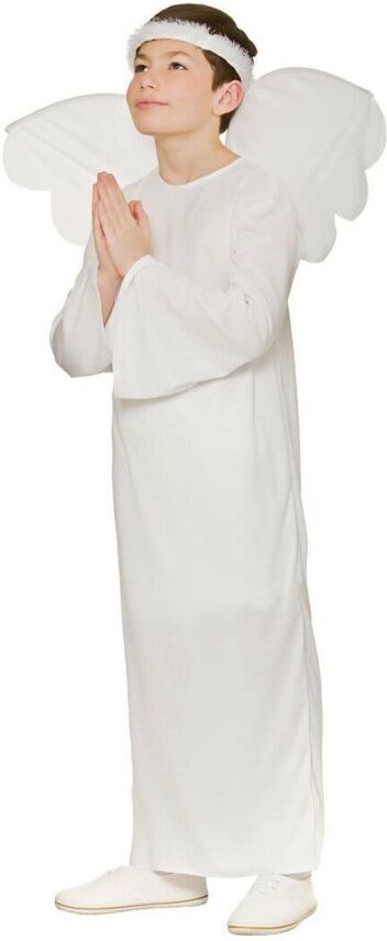XS-Stock.com Ltd Nativity Play Angel Kids Christmas Halloween Costume - L (8-10 years)