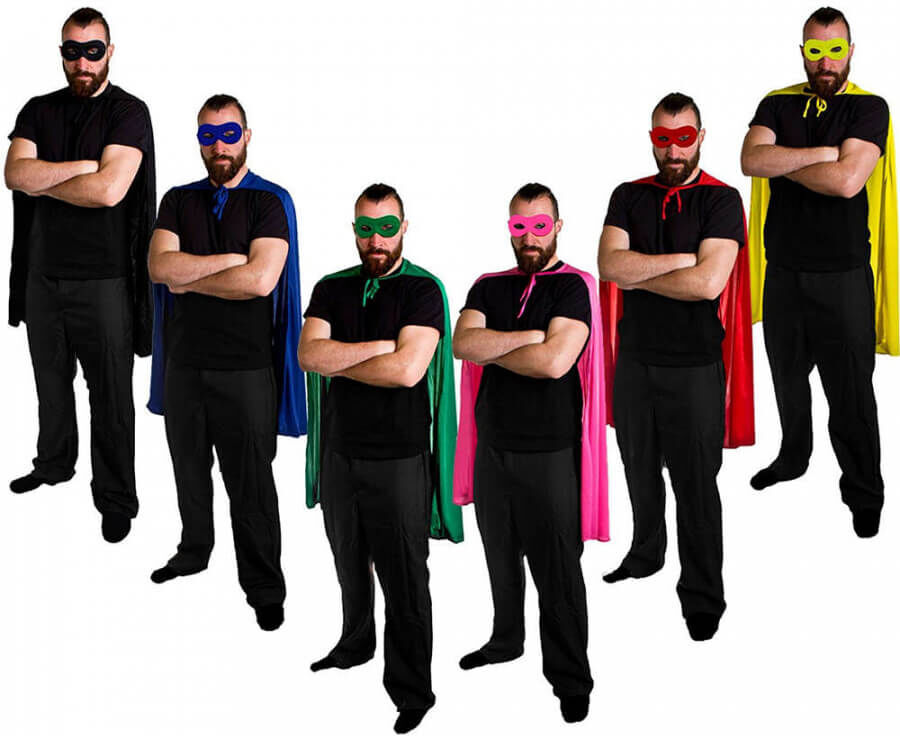 I Love Fancy Dress Superhero Cape + Mask - Yellow