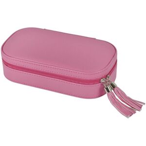 XS-Stock.com Ltd Travel Jewellery Case With Mirror Zip Faux Leather Box - Pink XS-Stock.com Ltd Travel Jewellery Case With Mirror Zip Faux Leather Box - Pink